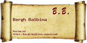 Bergh Balbina névjegykártya